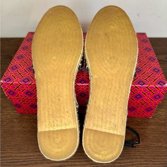 Tory Burch Eleanor D'orsay Espadrille in Perfect Black Size 7 - Picture 9 of 12